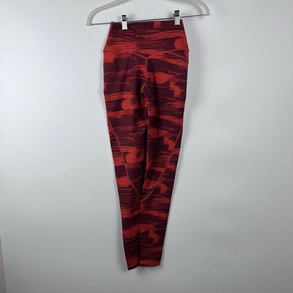 Alphalete Crossover Waist Leggings Womens Size XS Red Pullon Inseam 28" AL20-047 - Picture 2 of 10